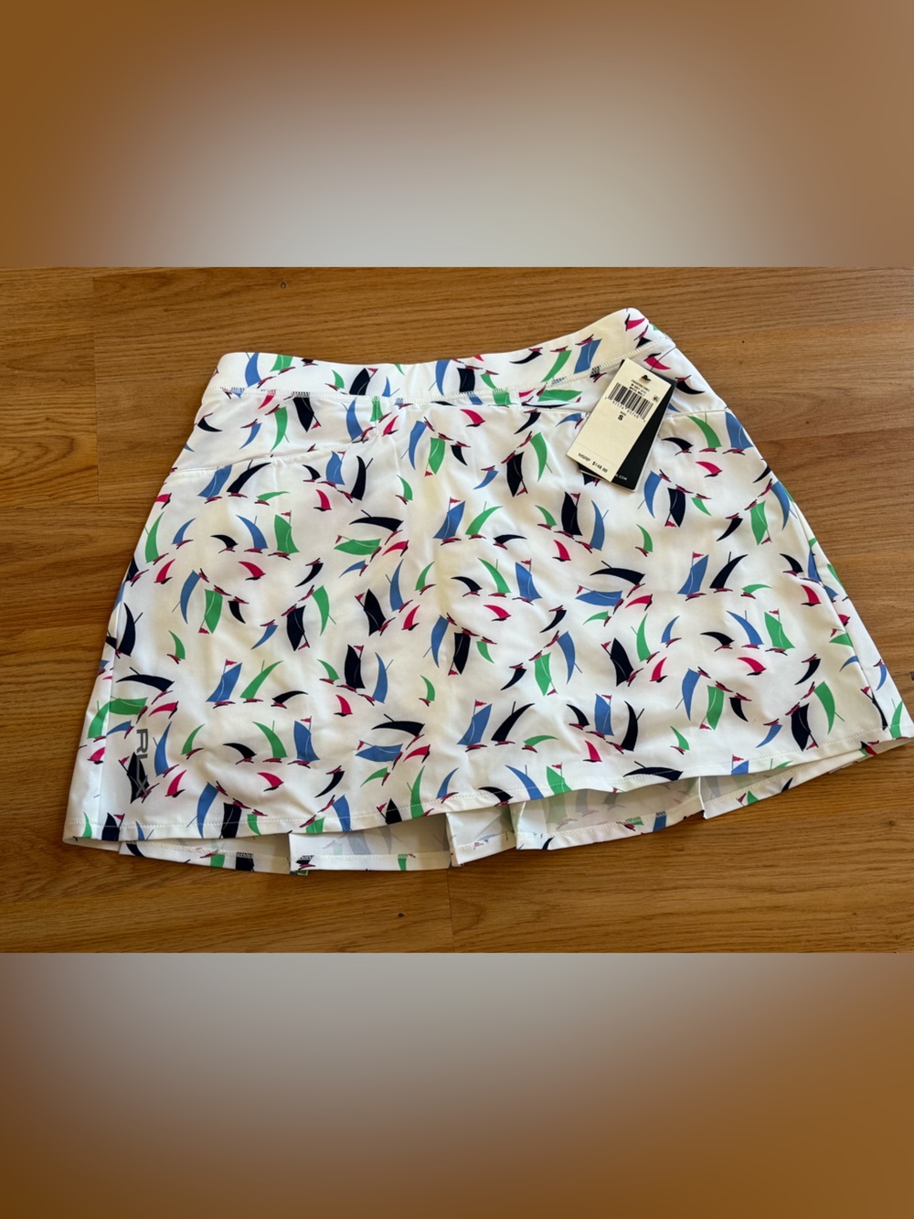 RLX Ralph Lauren Women's White Multicolor Abstract Athletic Skirt S NWT